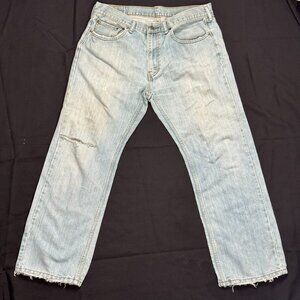 Levi’s Men’s Jeans 36x30 Light Wash Distressed Raw Hem Denim Pre-Owned